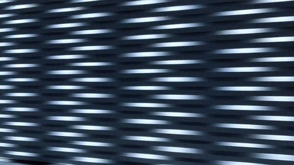 Moving image of white and gray lines on a black background.